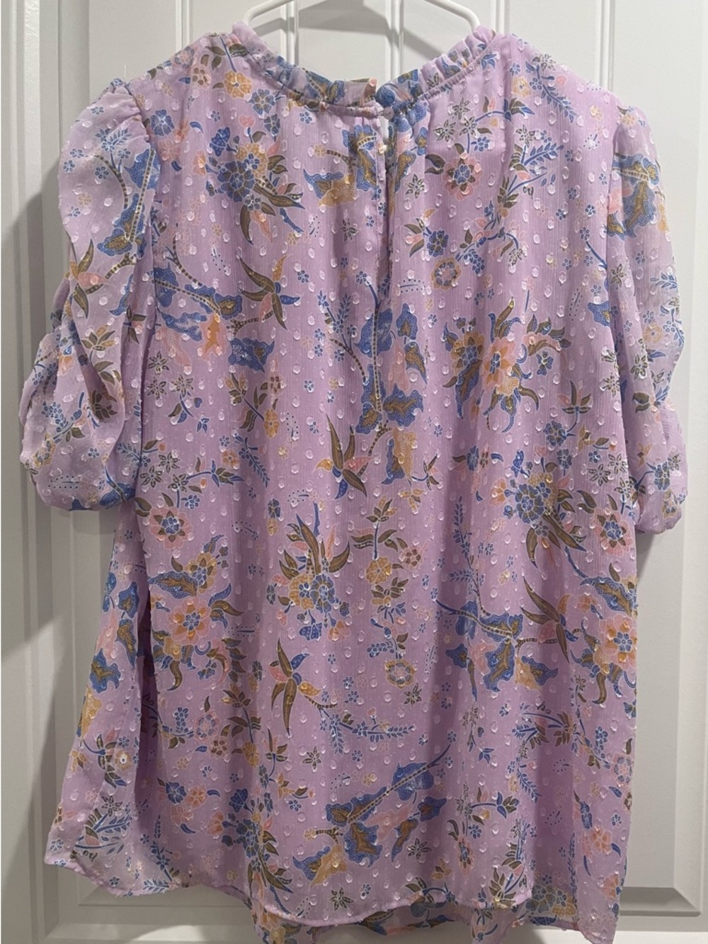 Rachel Zoe Lavender Floral Blouse XL - Picture 12 of 12